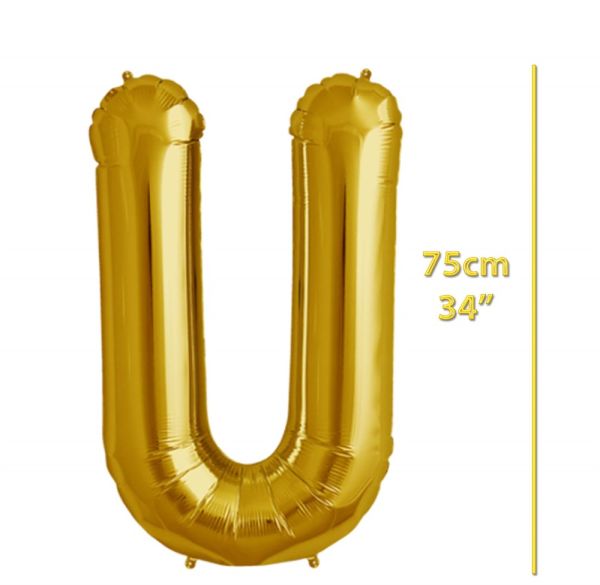 Folyo Harf U Gold Balon 34 İnç