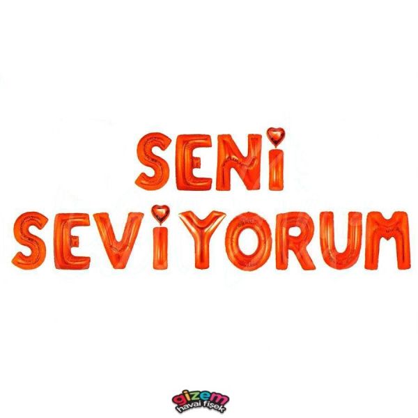 Seni Seviyorum Folyo Balon Seti