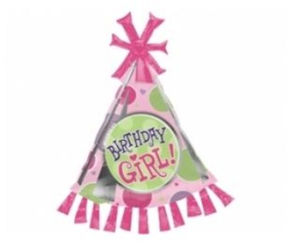 Supershape Birthday Girl Party Hat Anagram Folyo Balon