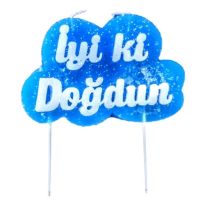 İyiki Doğdun Mum Mavi