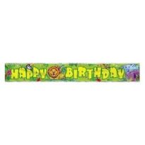 Smiling Safari Happy Birthday Banner