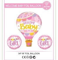 Welcome Baby Kız Folyo Balon